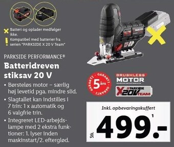 Batteridreven stiksav 20 v