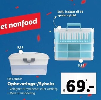 Lidl Crelando - opbevarings-/syboks tilbud