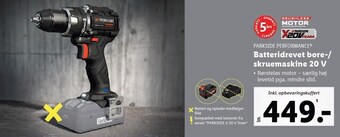 Lidl Batteridrevet bore-/skruemaskine 20 v tilbud