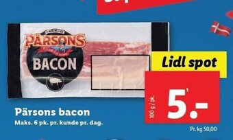 Lidl Pärsons bacon tilbud