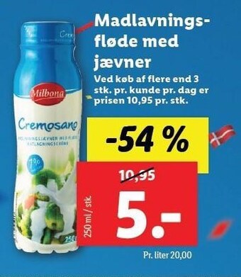 Lidl Madlavningsfløde med jævner tilbud