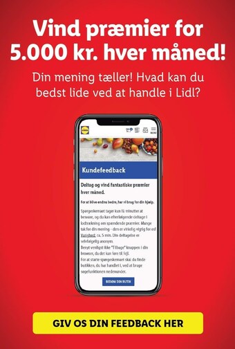 Lidl Vind præmier for 5.000 kr. hver måned! tilbud