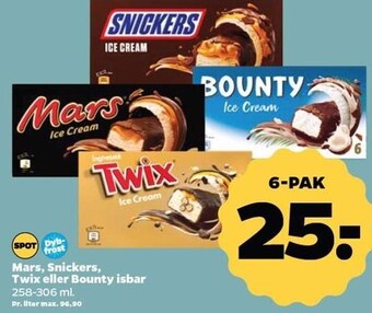 Netto Mars, snickers, twix eller bounty isbar tilbud