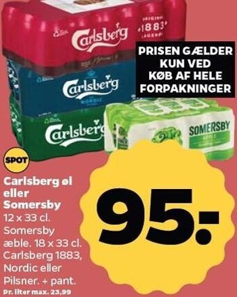 Netto Carlsberg øl eller somersby tilbud