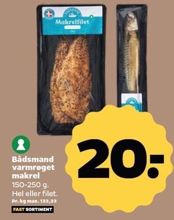 Netto Bådsmand varmrøget makrel tilbud