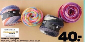 Netto Rainbow akrylgarn tilbud
