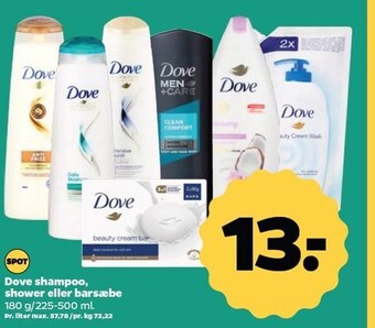 Netto Dove shampoo, shower eller barsæbe tilbud
