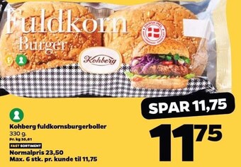 Netto Kohberg fuldkornsburgerboller tilbud
