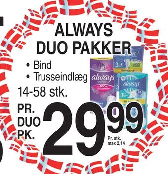 ABC Lavpris Always duo pakker tilbud