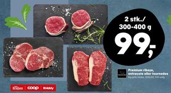 Kvickly Premium ribeye, entrecote eller tournedos tilbud