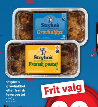 Lidl Stryhn's grovhakket eller fransk leverpostej tilbud