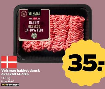 Velsmag hakket dansk oksekød 14-18%