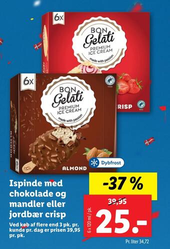 Ispinde med chokolade og mandler eller jordbær crisp
