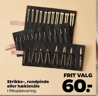 Netto Strikke, rundpinde eller hæklenåle tilbud