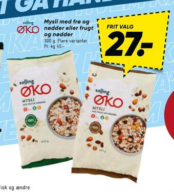 Bilka Mysli med frø og nødder eller frugt og nødder tilbud