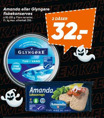 Bilka Amanda eller glyngøre fiskekonserves tilbud