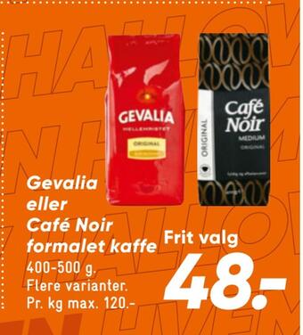 Bilka Gevalia eller café noir formalet kaffe tilbud