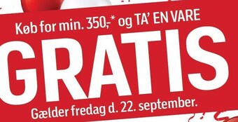 Føtex Køb for min. 350,- og ta' en vare gratis tilbud