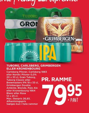 MENY Tuborg, carlsberg, grimbergen eller kronenbourg tilbud