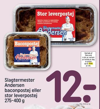 Slagtermester andersen baconpostej eller stor leverpostej
