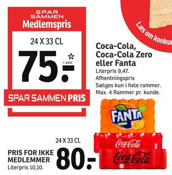 SPAR Coca-cola, coca-cola zero eller fanta tilbud