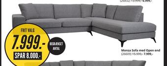 My Home Monza sofa med open end tilbud