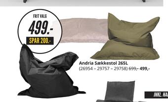 Andria sækkestol 265l