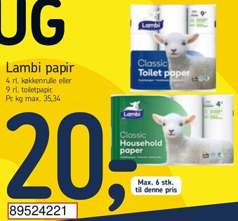 Føtex Lambi Papir tilbud