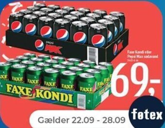 Netto Faxe Kondi eller Pepsi Max Sodavand tilbud