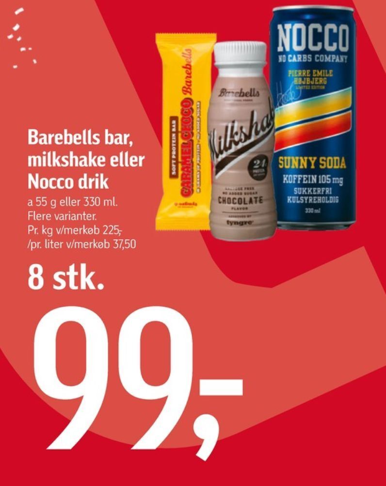 Barebells energibar tilbud hos Føtex