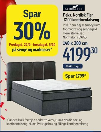 Føtex Nordisk fjer kontinentalseng tilbud