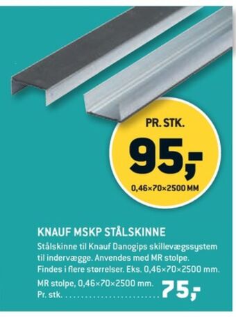 XL-BYG Knauf stålskinne tilbud