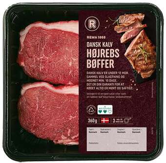 REMA 1000 Højrebsbøffer, 360 g tilbud