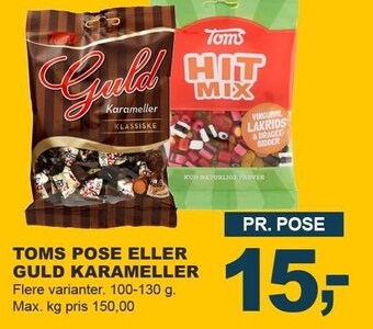 Let-Køb Toms pose eller guld karameller tilbud