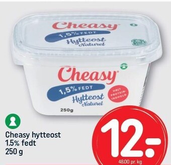 REMA 1000 Cheasy hytteost 1,5% fedt 250 g tilbud