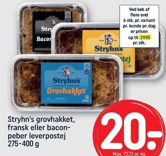 Stryhn's grovhakket, fransk eller bacon-peber leverpostej