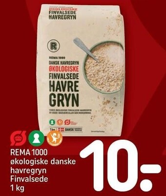 REMA 1000 Rema 1000 økologiske danske havregryn finvalsede tilbud