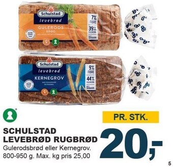 Let-Køb Schulstad levebrød rugbrød tilbud