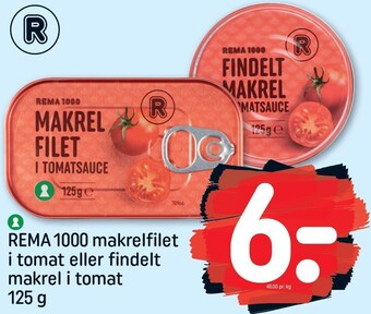REMA 1000 Rema 1000 makrelfilet i tomat el. findelt makrel i tomat tilbud