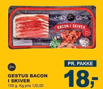 Gestus bacon i skiver