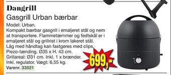 Harald Nyborg Gasgrill urban bærbar tilbud