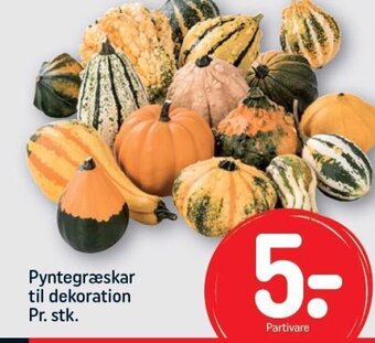 Pyntegræskar til dekoration Pr. stk.
