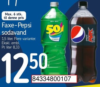 Føtex Faxe- Pepsi Sodavand 1.5 Liter tilbud