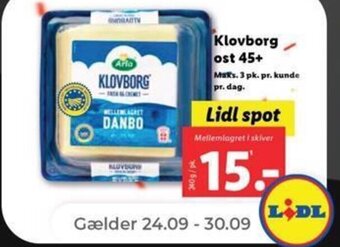 Netto Klovborg ost 45+ tilbud