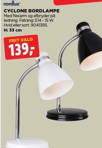 jem & fix CYCLONE BORDLAMPE tilbud