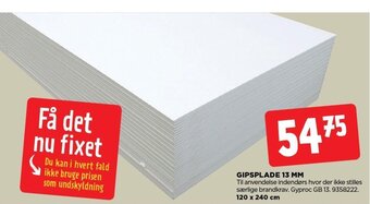GIPSPLADE 13 MM