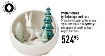 Winter stories fyrfadsstage med hare