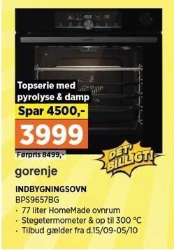 Power Gorenje indbygningsovn tilbud