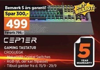 Power Cepter gaming tastatur tilbud