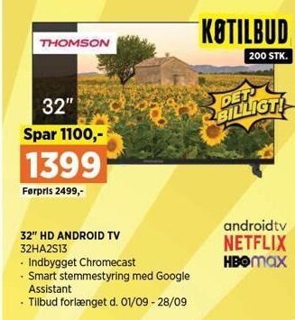 Power 32'' hd android tv tilbud